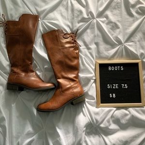 Tan faux riding boot